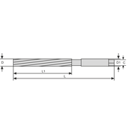 Hand reamer HSS DIN206B, 35mm H7